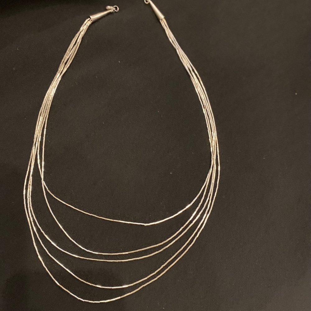Vintage Liquid Sterling Silver Waterfall Necklace